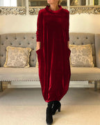 Charm - Vestido de terciopelo con bolsillos y collar