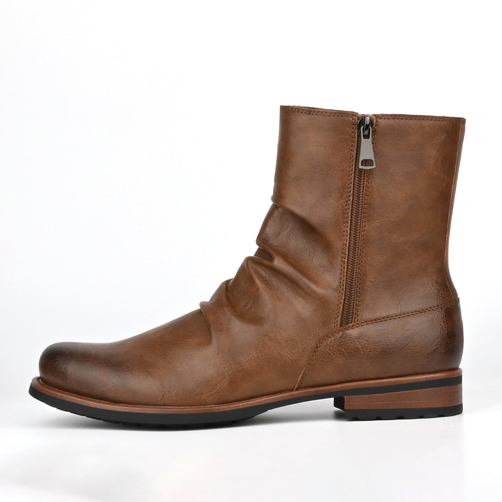 Botas de cuero para hombre con cierre lateral y suela baja - Halvor