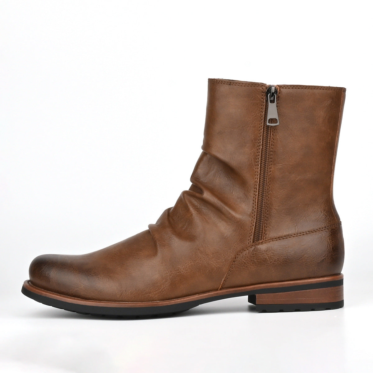 Botas de cuero para hombre con cierre lateral y suela baja - Halvor