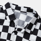 Camisa de hombre de manga corta a cuadros para cualquier ocasión