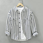 Camisa casual para hombre de algodón a rayas estilo relajado - Damián