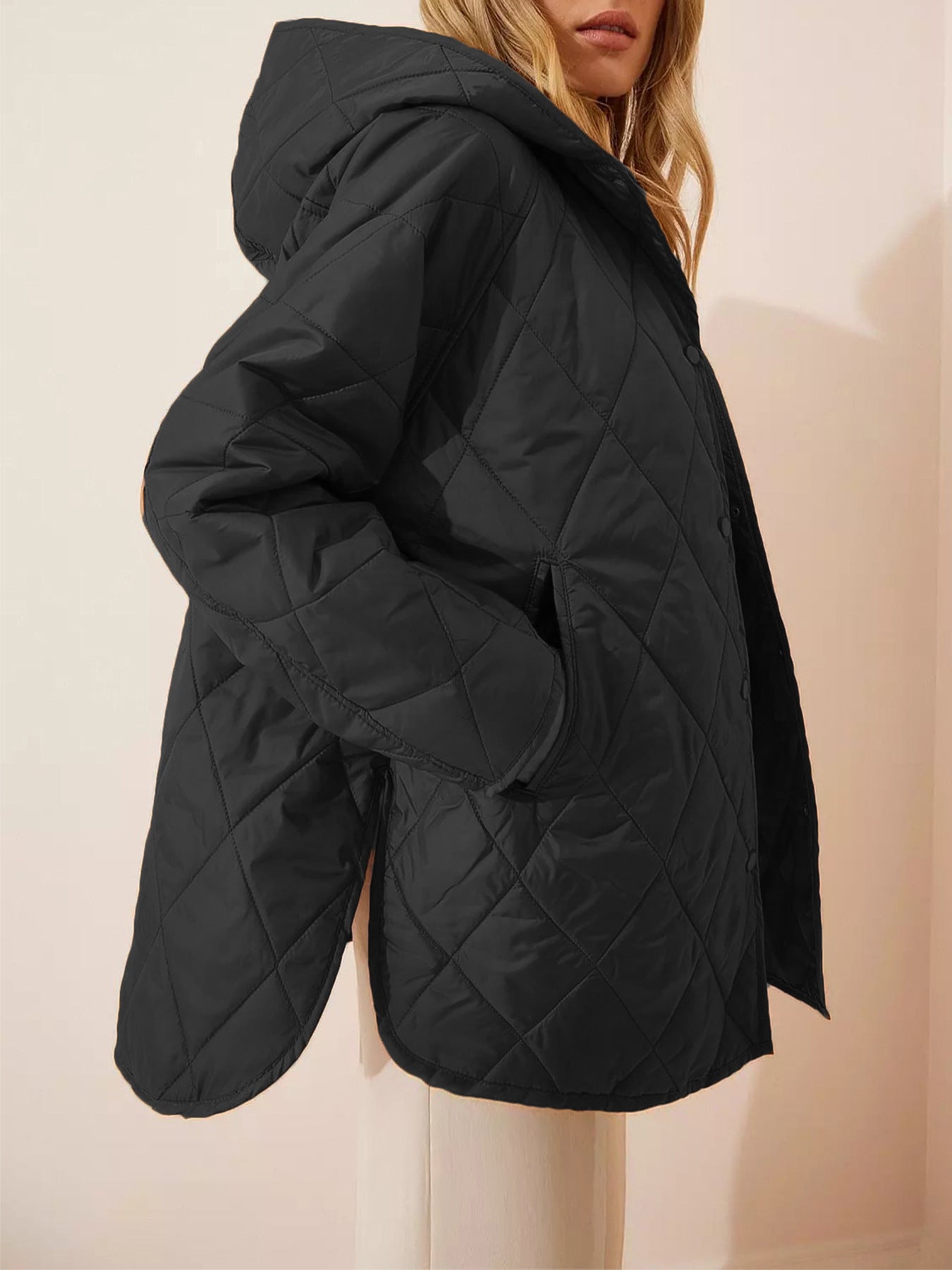 Chaqueta para mujer efecto acolchado con capucha - Yvianne