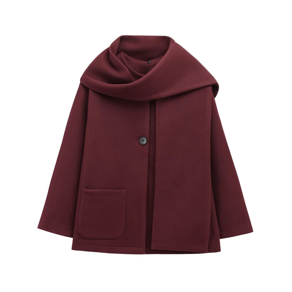 Abrigo para mujer estilo francés con cuello envolvente - Nèora