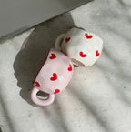 Taza de cerámica para hogar motivo corazones