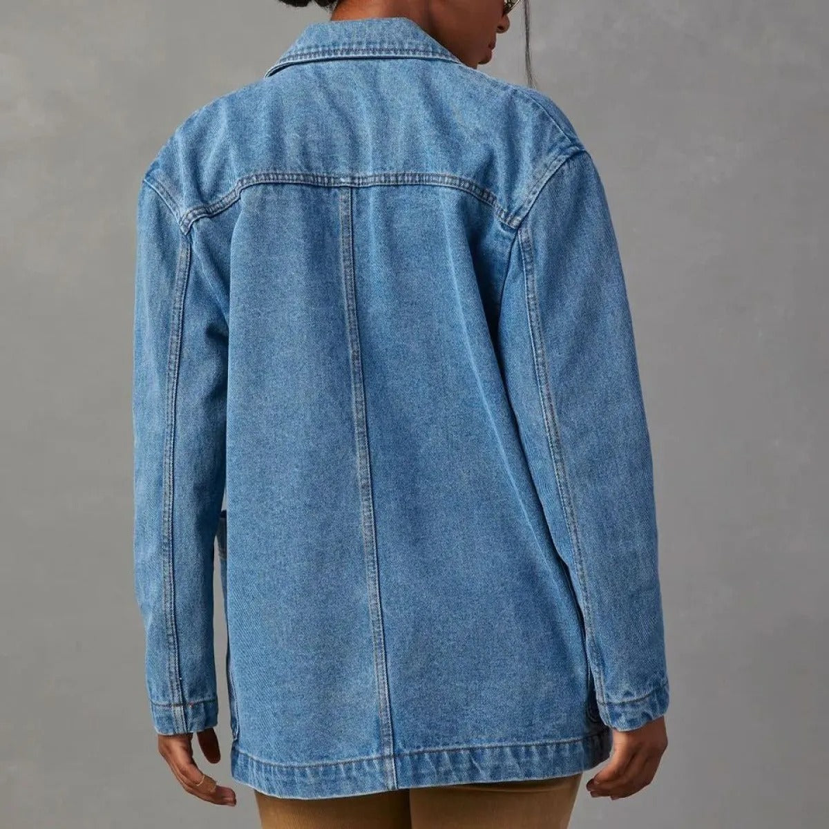 Chaqueta mujer denim lavado estilo blazer - Yalina