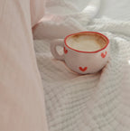 Taza de cerámica para hogar motivo corazones