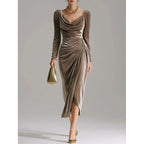 Vestido largo de terciopelo - Nareen