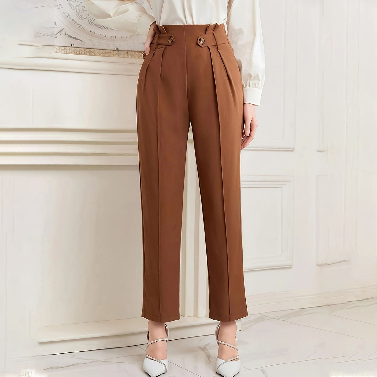 Pantalones para mujer rectos de largo tobillero - Mireth