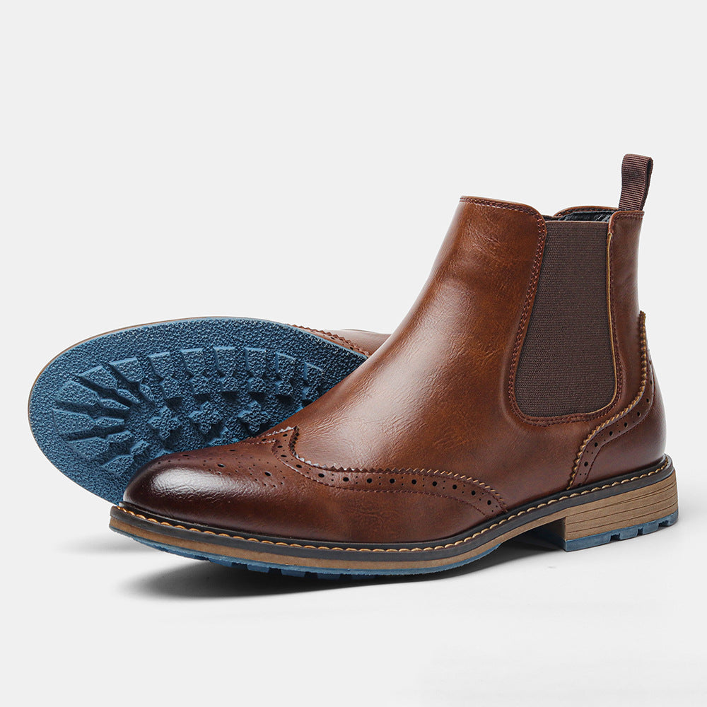 Botines brogue de cuero tallado para hombre - Alrik