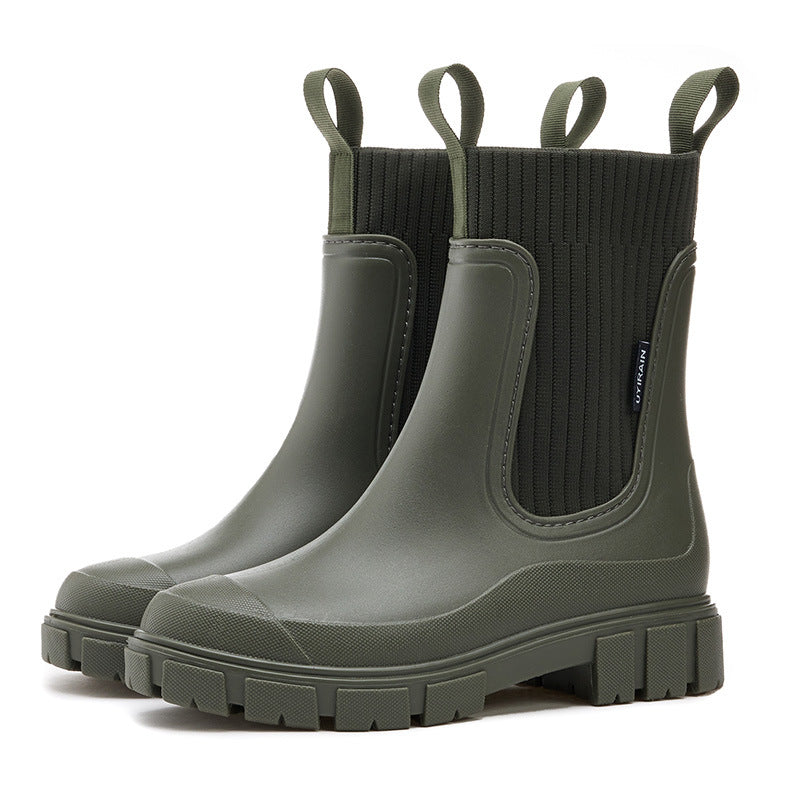 Botas de lluvia impermeables para mujer suela elevada funcional - Elske