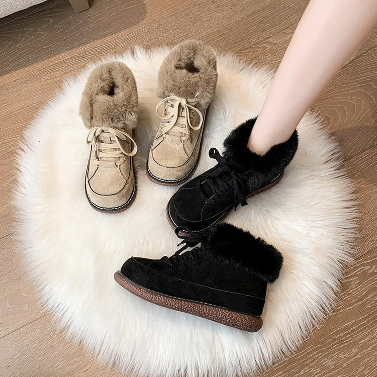 Zapatillas para mujer estilo invernal con borde afelpado - Lirana