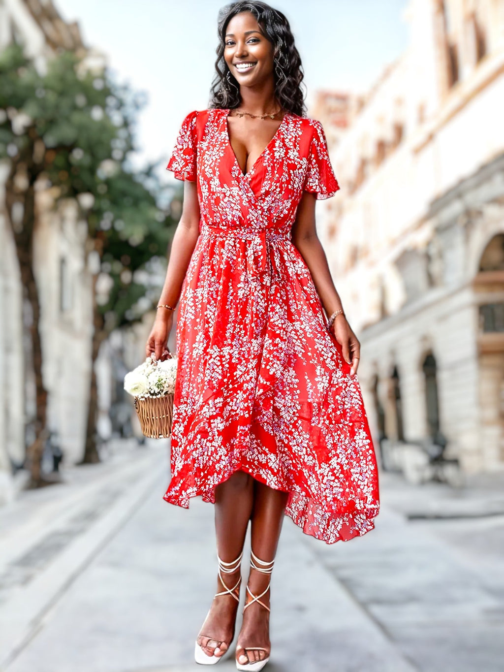 Kaly - Vestido bohemio estampado de flores