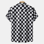 Camisa de hombre de manga corta a cuadros para cualquier ocasión