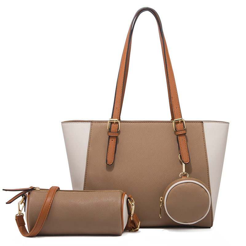 Bolsa tote femenina elegante con diseño bicolor
