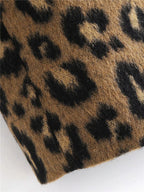 Abrigo de leopardo para mujer de corte recto con solapas - Frida