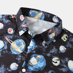 Camisa de manga corta para hombre con lunares y aspecto retro
