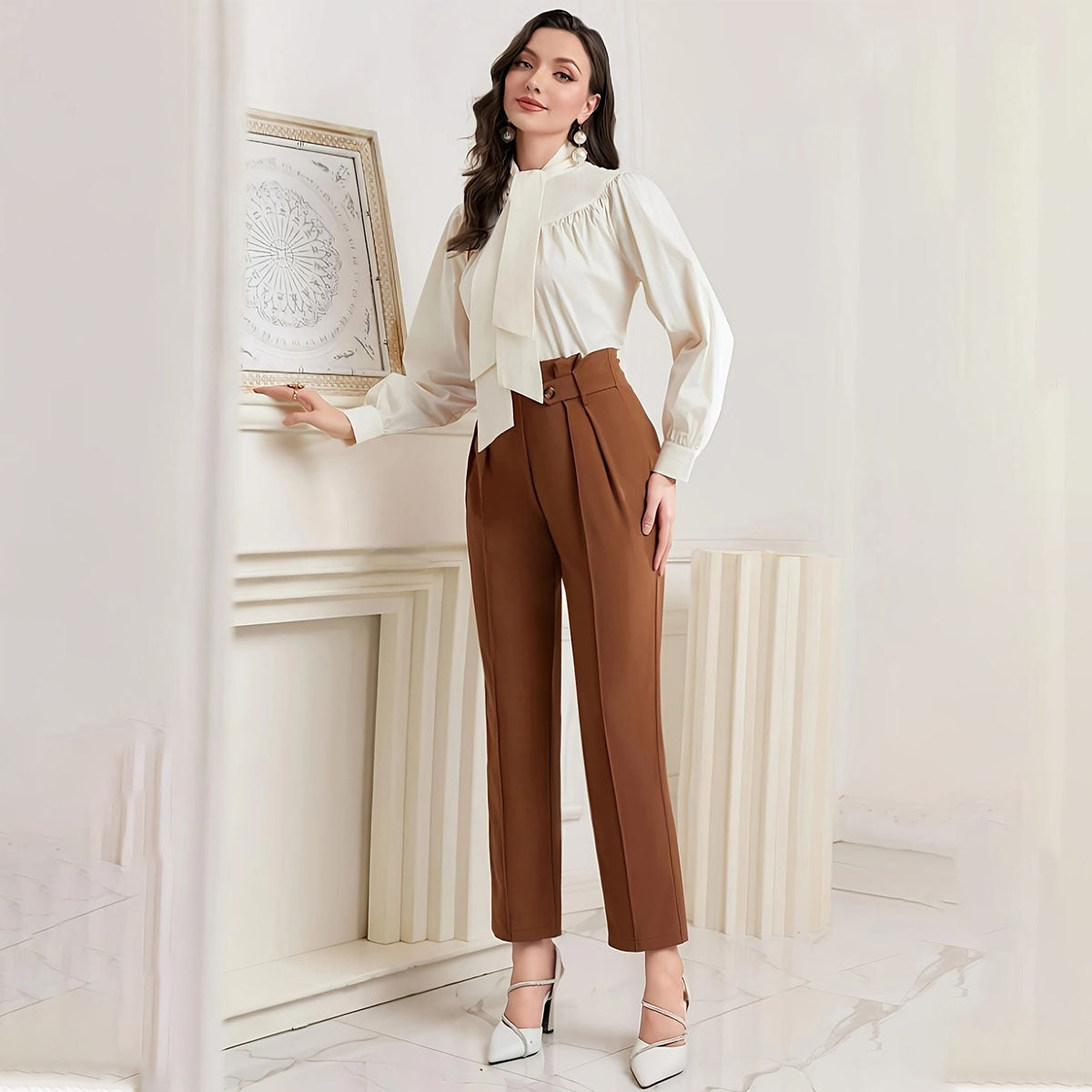 Pantalones para mujer rectos de largo tobillero - Mireth