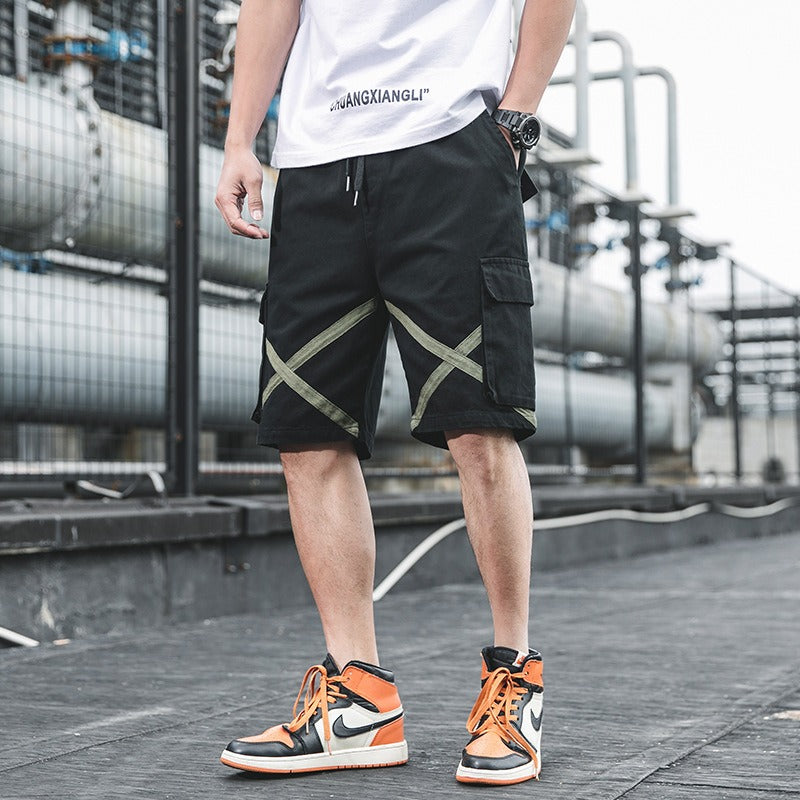 Pantalones cortos para hombre de algodón con diseño cargo urbano - Damián
