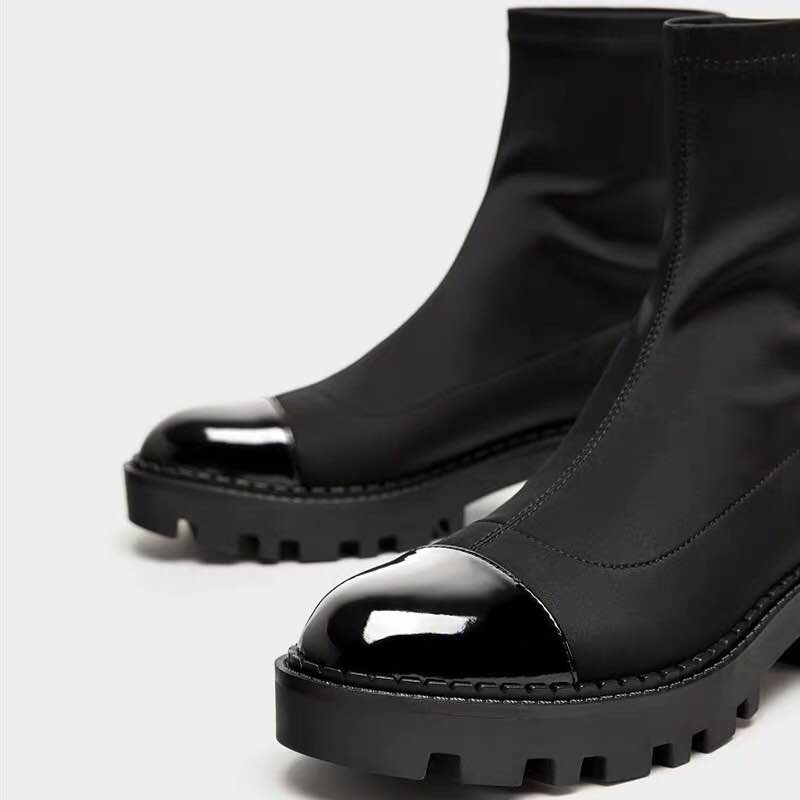 Botas plataforma de caña elástica para mujer con suela robusta - Zyrvek