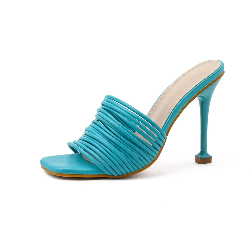 Sandalias de tacón para mujer con tiras acolchadas estilo mule - Renata