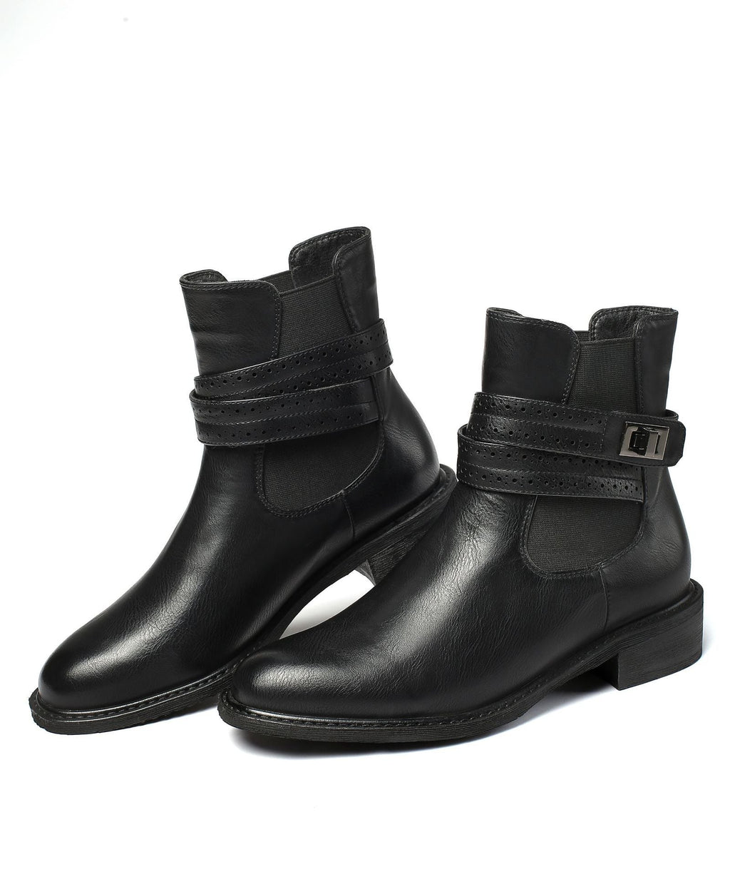 Botines de tacon grueso con hebilla - Elina