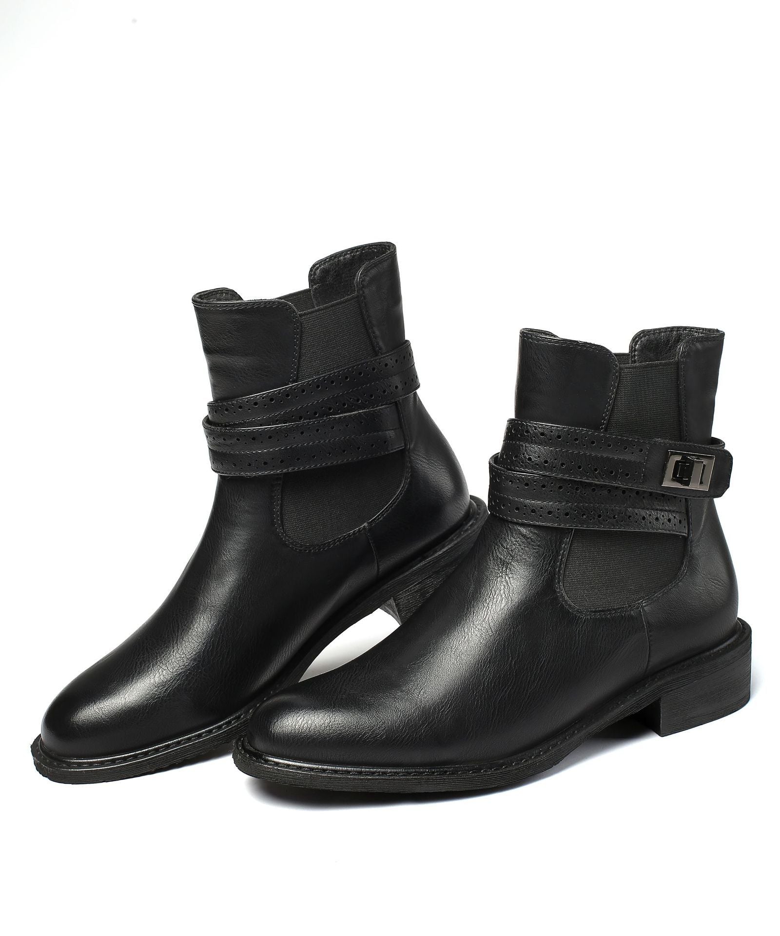 Botines de tacon grueso con hebilla - Elina