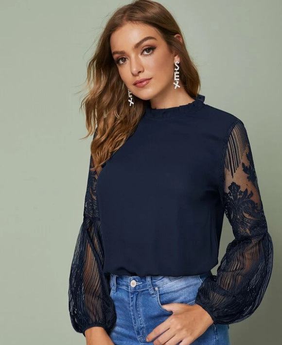 Dara - Blusa de encaje transparente elegante para mujer