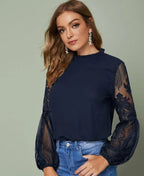 Dara - Blusa de encaje transparente elegante para mujer