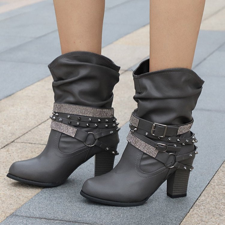 Goldie - Botas con strass y hebilla