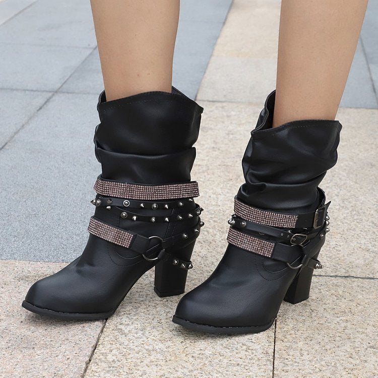 Goldie - Botas con strass y hebilla