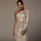 Vestido de lentejuelas para mujer de efecto asimétrico - Vanessa