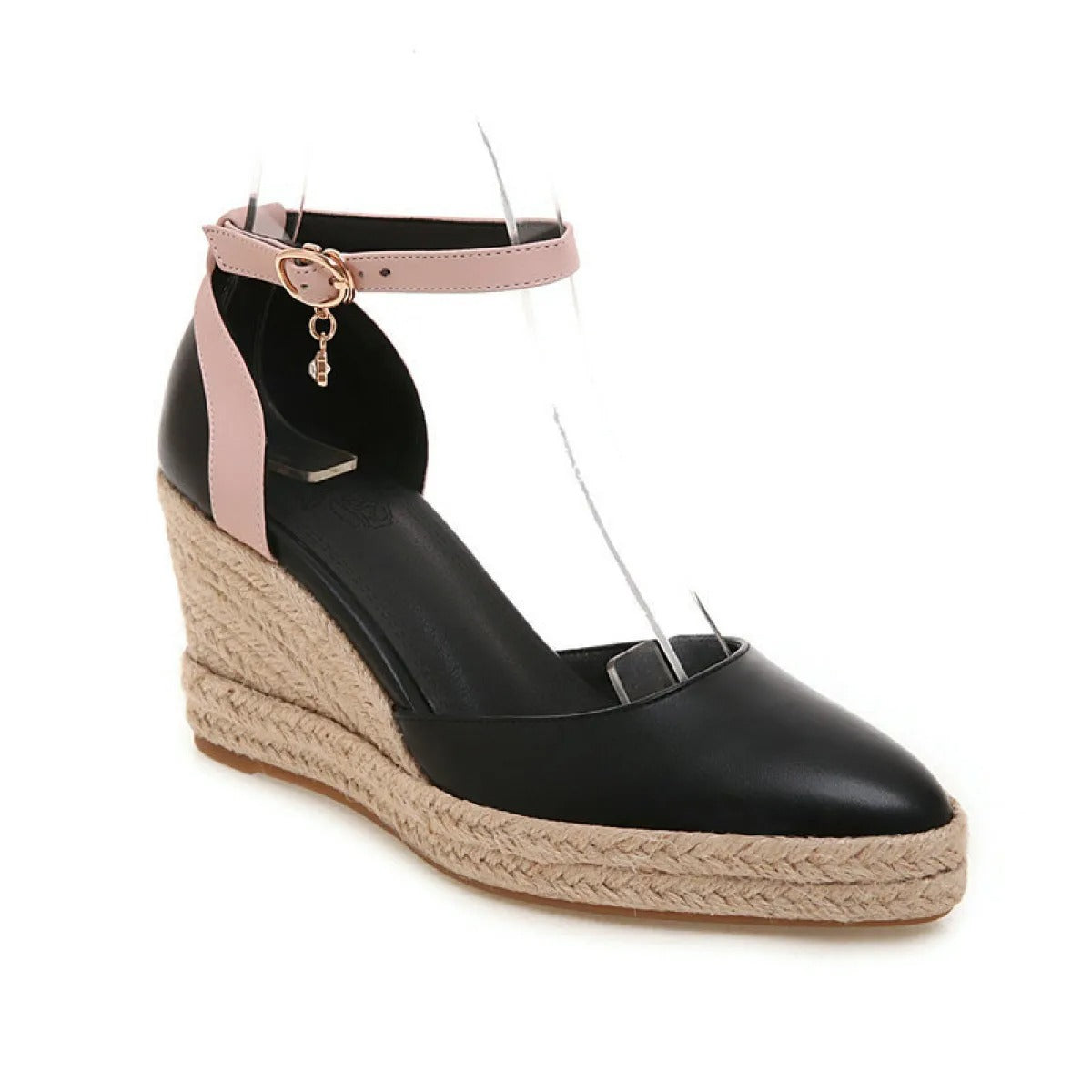 Sandalias para mujer de cuña yute correa tobillo estilo espadrille - Adriana