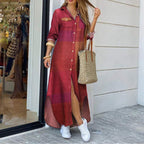 Vestido largo mujer camisero denim degradado con botones - Helena