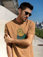 Camiseta hombre algodón estampado gráfico corte recto - Tomás