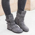 Botas ajustables para mujer efecto ante - Avenne