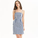 Vestido corto mujer estampado a rayas estilo recto - Eloísa