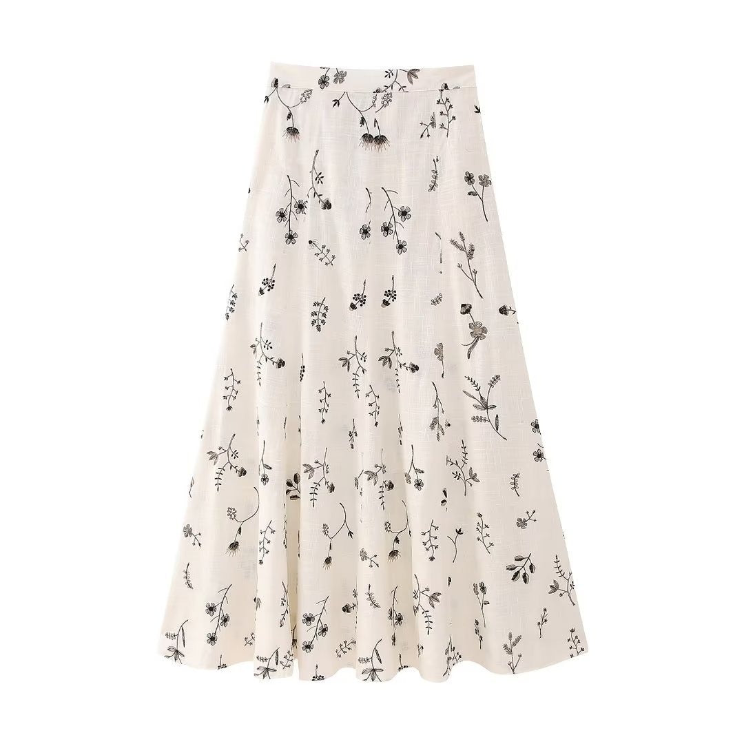 Conjunto 2 piezas estampado floral crema - Liora