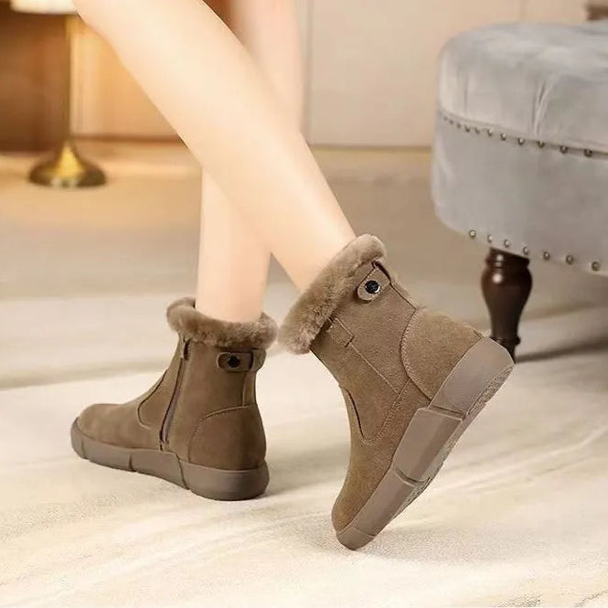 Botines para mujer efecto gamuza invierno - Gialysa