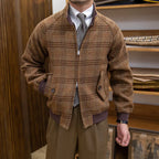 Iano - Abrigo Slim-Fit de cuadros con cuello alzado