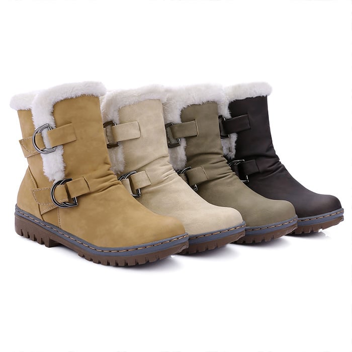 Botas de nieve para mujer con hebillas de caña corta - Zynara