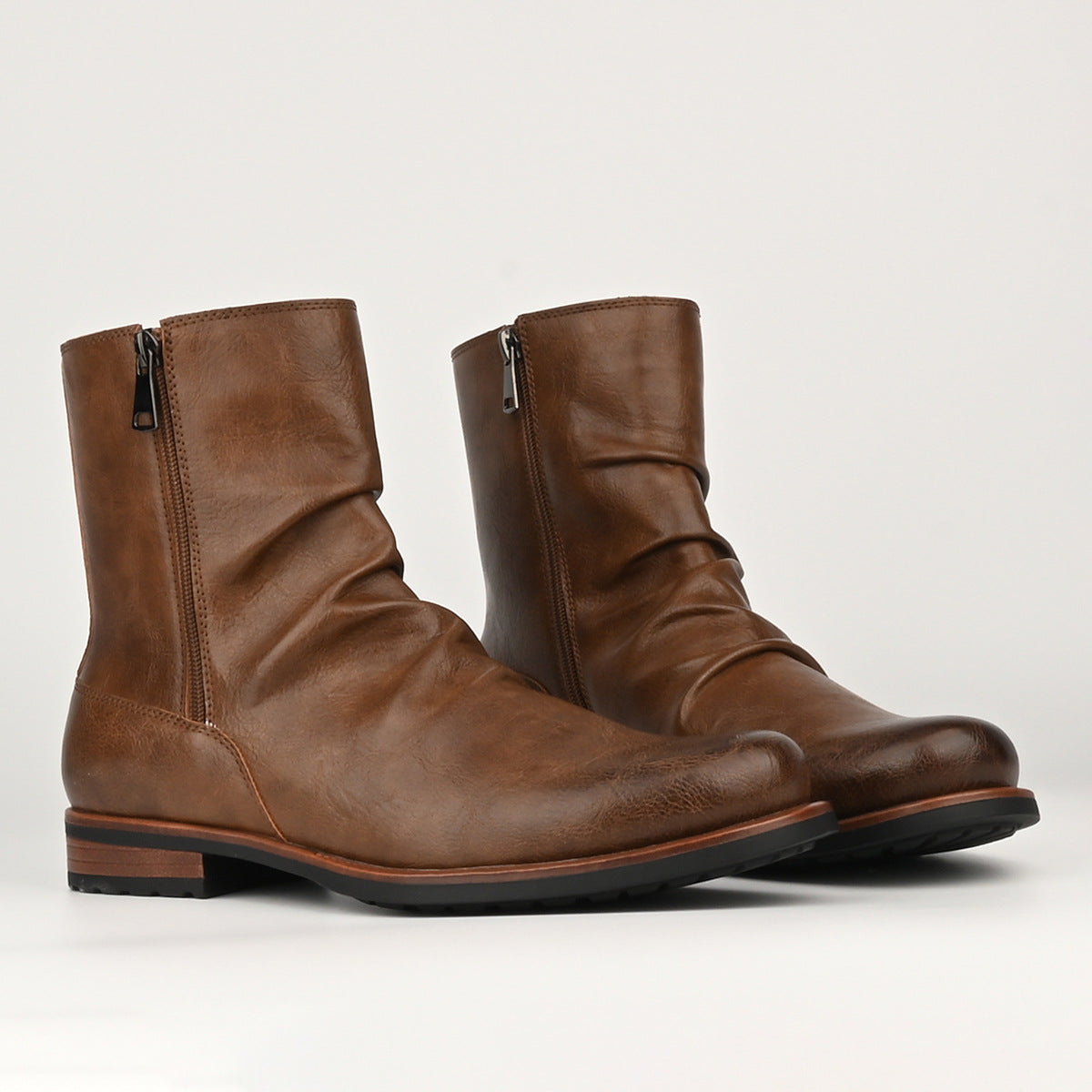 Botas de cuero para hombre con cierre lateral y suela baja - Halvor