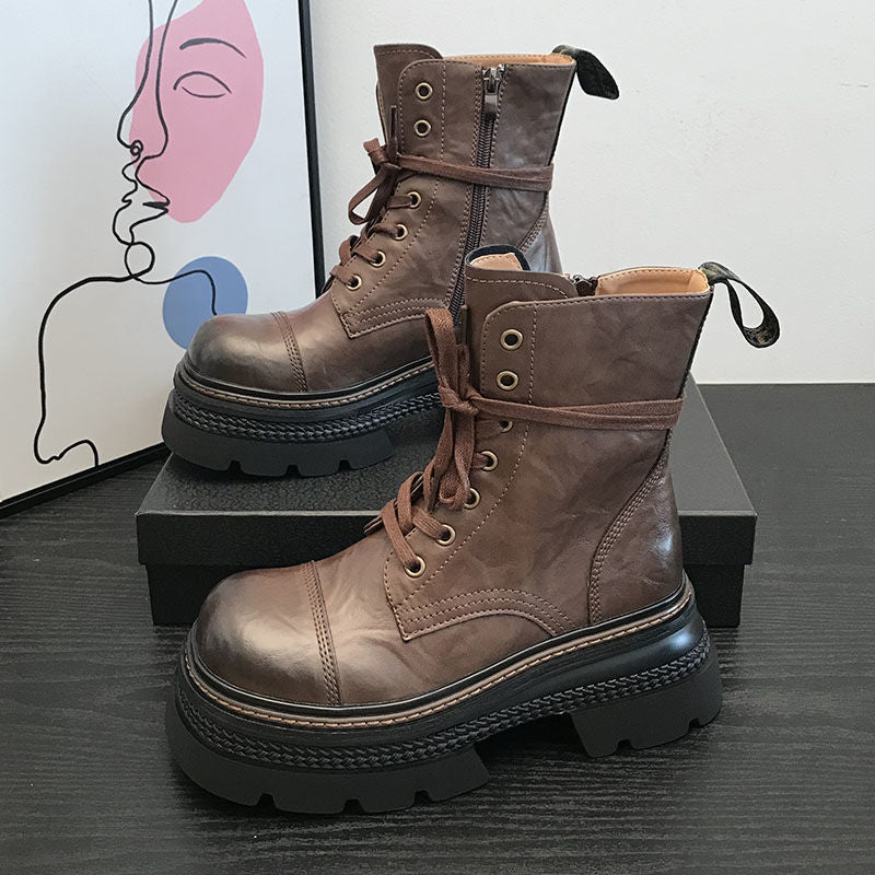 Botas cortas para mujer con suela robusta y cierre lateral - Elviora