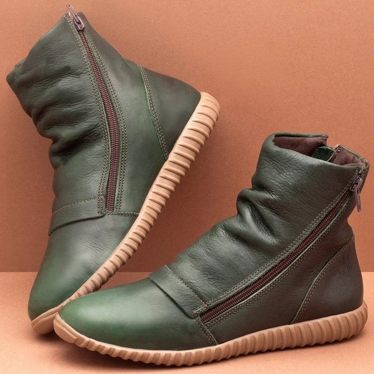 Botas de cuero para mujer de caña media estructurada - Zena