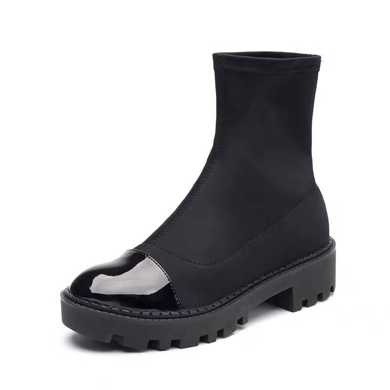 Botas plataforma de caña elástica para mujer con suela robusta - Zyrvek
