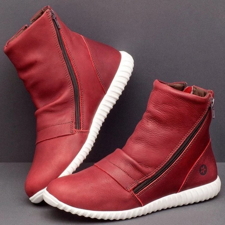 Botas de cuero para mujer de caña media estructurada - Zena