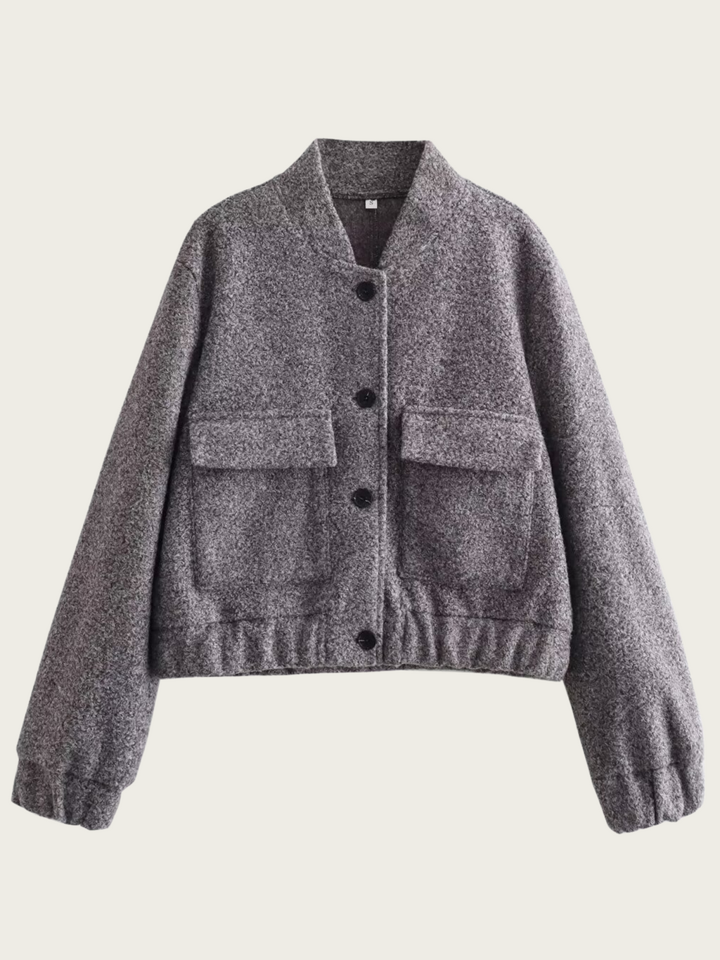 Chaqueta corta de lana gris para mujer - Mauwi