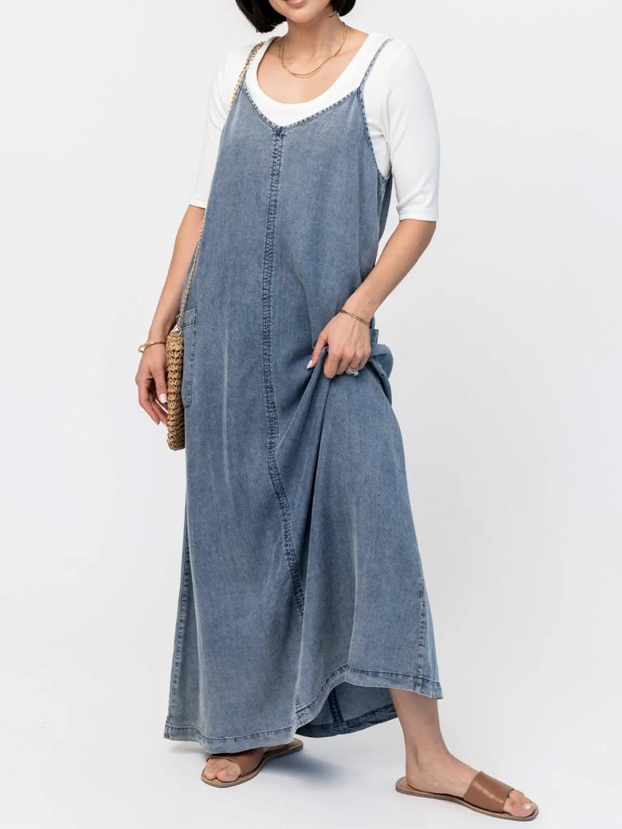 Maxivestido vaquero holgado de inspiración vintage - Vera