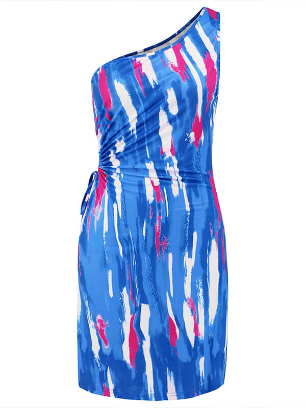 Daniza - Minivestido estampado sin mangas recortado
