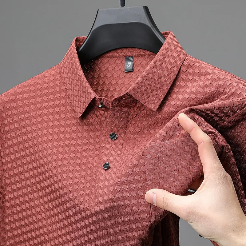 Polo para hombre de tejido geométrico con bolsillo frontal - Marcelo