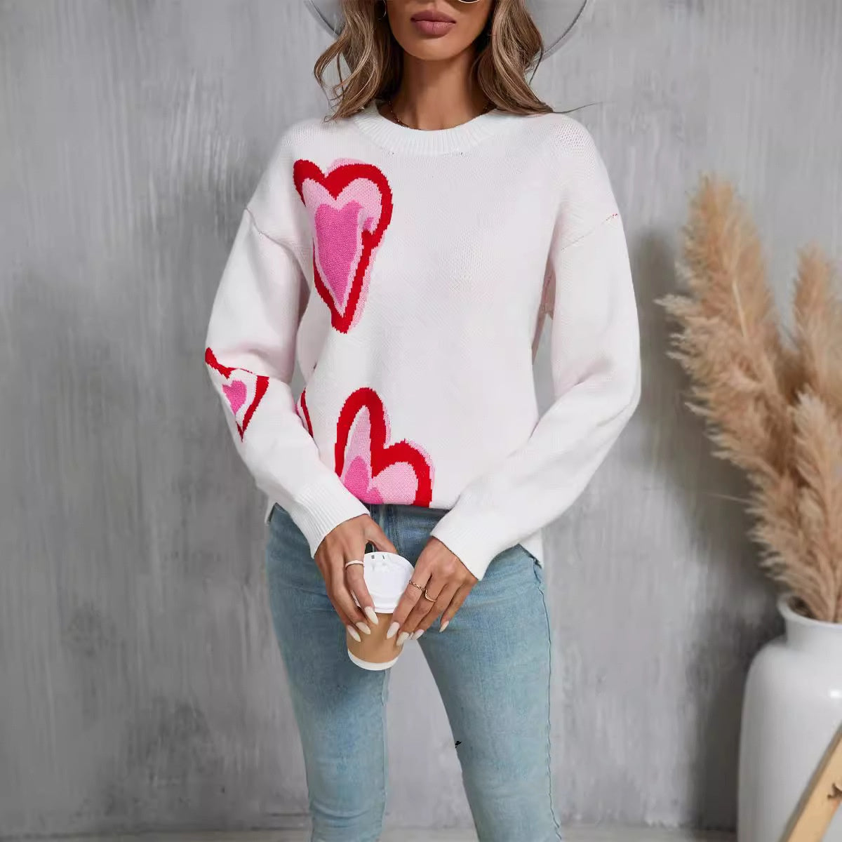 Suéter de punto para mujer corazón central - Virela